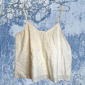 Hollister Boho Cream Eyelet Camisole Tank Top Size S
